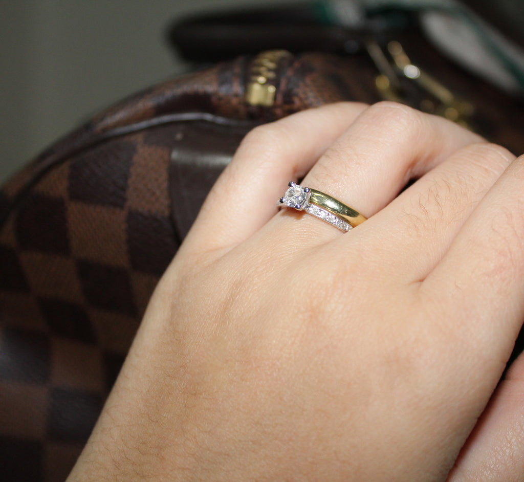 Anel Solitário 18k com Diamante 0,28 ct