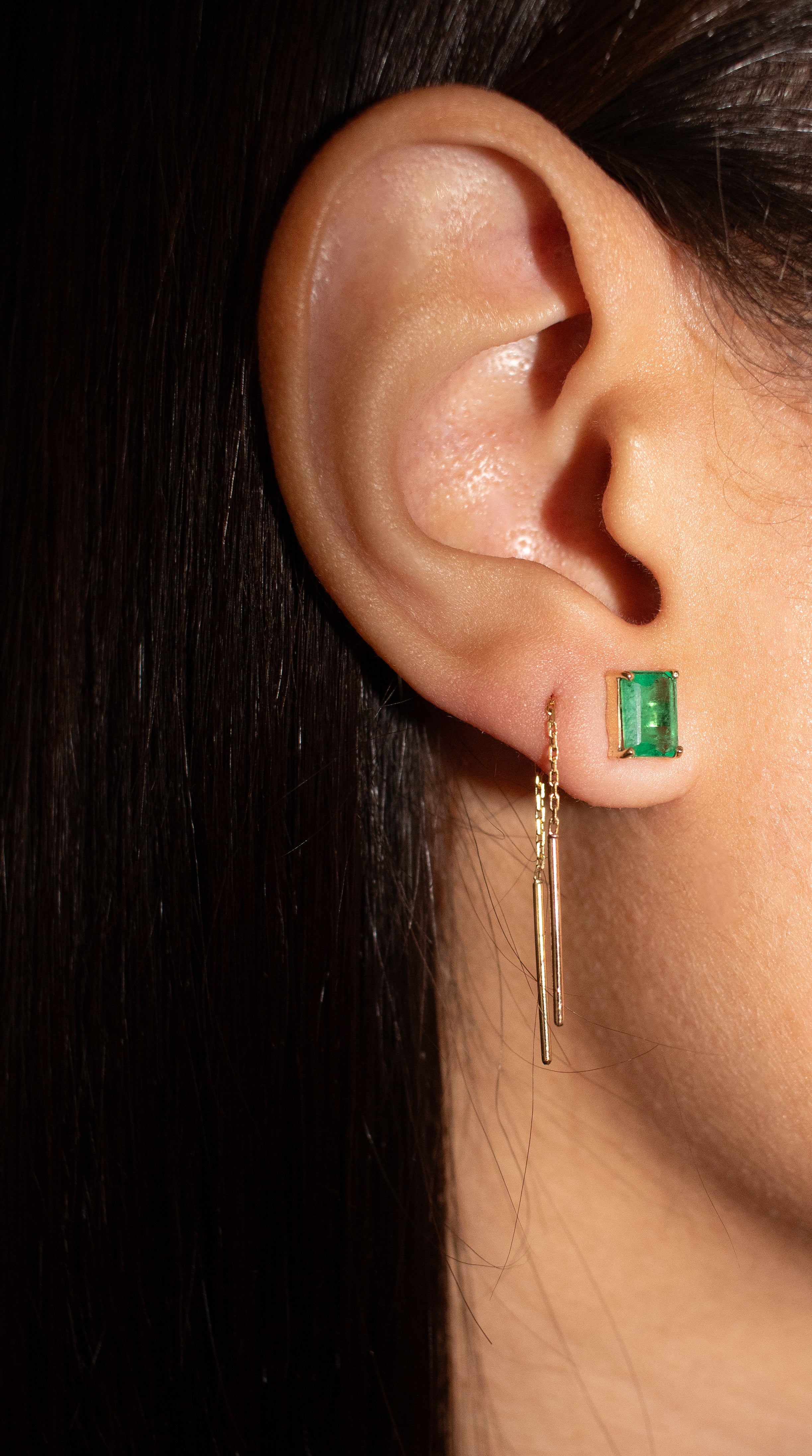 Brinco corrente ouro 18k