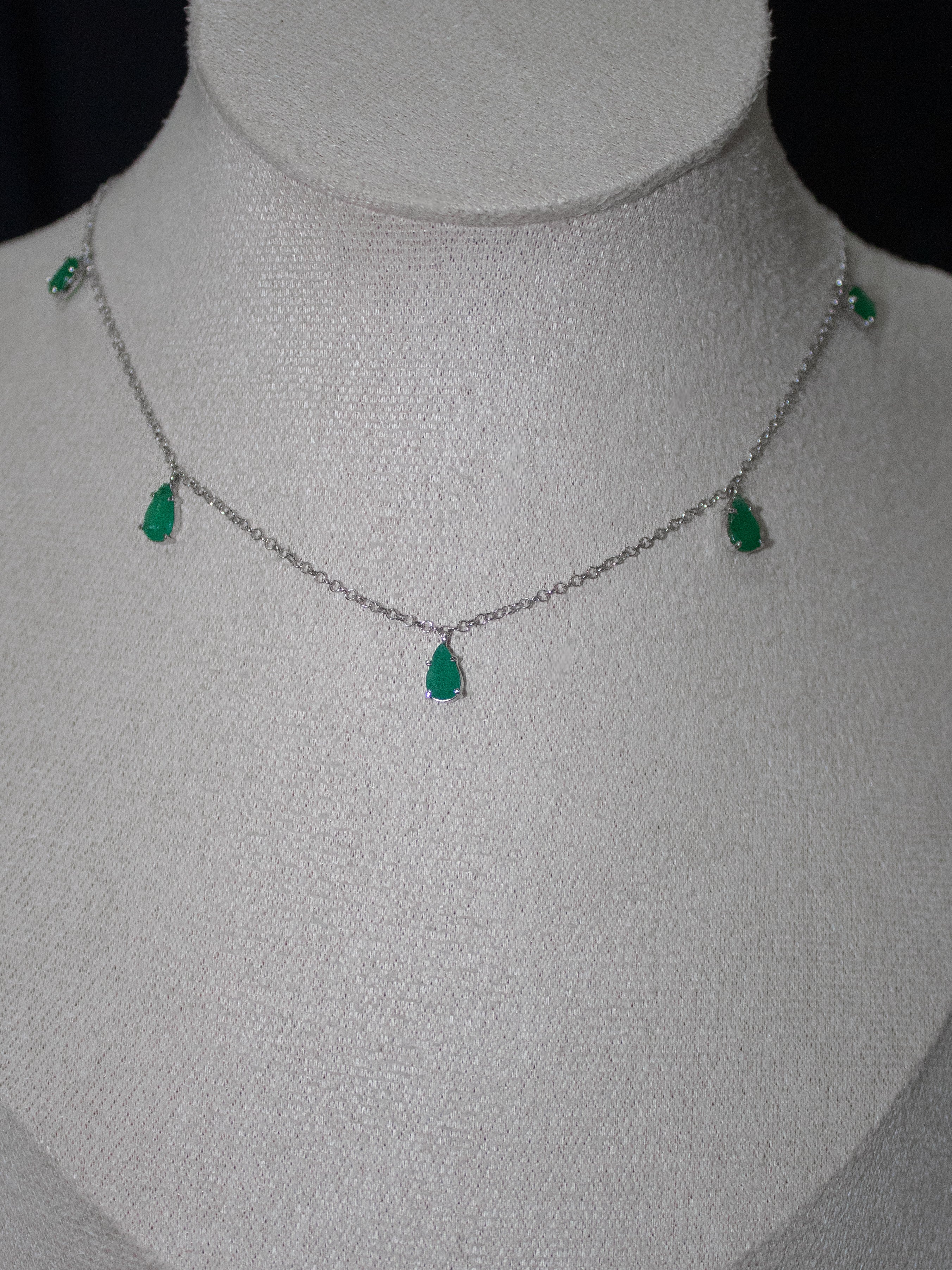 Colar ouro 18k com Esmeraldas naturais